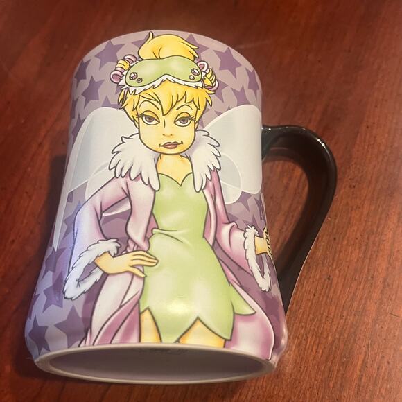 Tinker Bell "Mornings Aren't Magical" Purple Coffee Cup Mug DisneyLand Disney - Picture 1 of 7